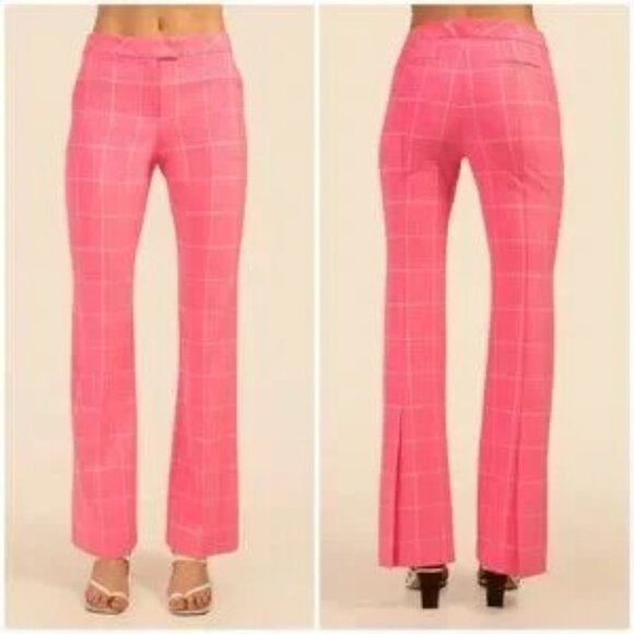 💕TRINA TURK💕 Carillo Pant ~ Windowpane Tropical Suiting Candy Pink 10 NWOT - Picture 9 of 16